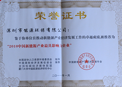 2011-S-022年中国新能源工业最具影响力企业